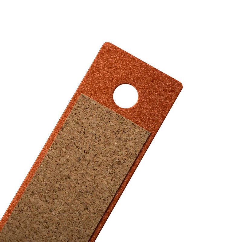 JAM PAPER Strong Aluminum Ruler - 12 Inch - Metal Ruler with Non-Skid Cork Backing - Orange Metallic - Sold Individually - Image 4